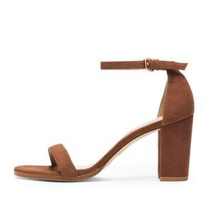 NEW! STUART WEITZMAN NearlyNude Ankle Strap Suede Sandal 11M NWT NIB